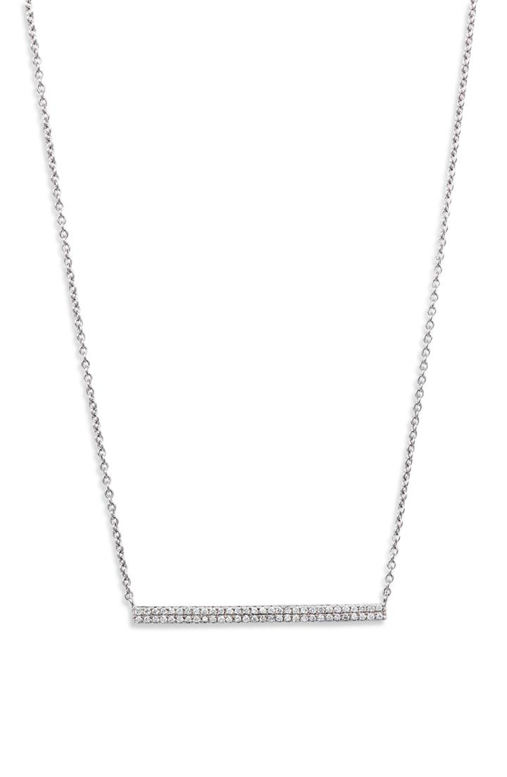 Women's Bony Levy Prism Short Bar Gold & Diamond Necklace (nordstrom Exclusive)