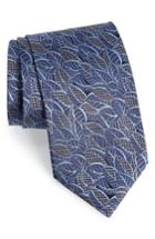 Men's Ermenegildo Zegna Leaf Silk Tie, Size X-long - Blue