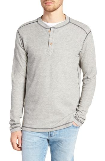 Men's Vintage 1946 Rib Knit Long Sleeve Henley - Grey