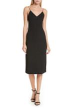 Women's Alice + Olivia Stila Side Slit Midi Slipdress - Black