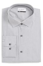 Men's Calibrate Trim Fit Stripe Dress Shirt .5 32/33 - Grey