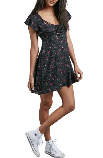 Women's Volcom It's A Cinch Babydoll Dress - Black
