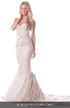 Women's Olia Zavozina Leah Strapless Embroidered Lace Silk Gown, Size - Ivory