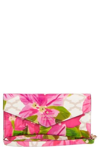 Women's Kate Spade New York Bayard Place Iphone 7 Faux Leather Envelope Wristlet - Pink