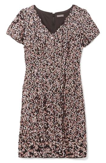 Women's Vince Camuto Flutter Sleeve Multi Sequin Shift Dress - Pink