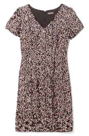 Women's Vince Camuto Flutter Sleeve Multi Sequin Shift Dress - Pink