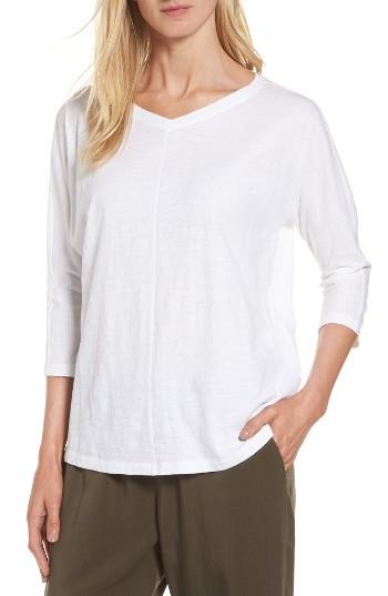 Women's Eileen Fisher Organic Cotton Knit Boxy Top, Size - White