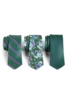 Men's The Tie Bar Green Trend Set Of 3 Skinny Silk Ties, Size - Green
