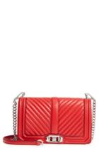 Rebecca Minkoff 'chevron Quilted Love' Crossbody Bag - Red