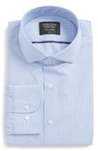 Men's Nordstrom Men's Shop Tech-smart Trim Fit Grid Dress Shirt 32/33 - Blue