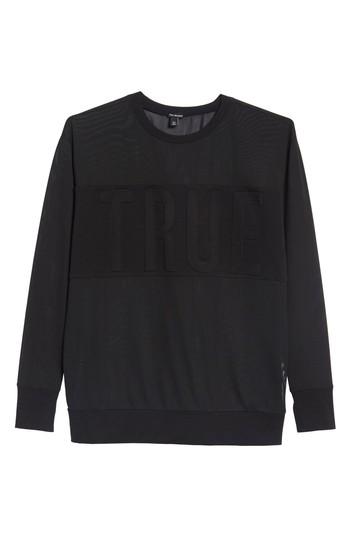 Women's True Religion Brand Jeans Embossed Mesh Top - Black