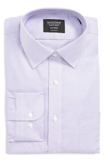 Men's Nordstrom Men's Shop Traditional Fit Check Dress Shirt .5 34/35 - Purple