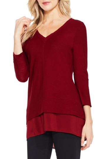 Women's Two By Vince Camuto Layered Look Top - Red