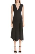 Women's Yigal Azrouel Lace-up Asymmetrical Dress - Black