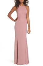 Women's Watters Mical Bellessa Stretch Crepe Gown - Pink