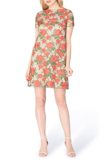 Petite Women's Tahari Floral Lace Shift Dress P - Pink