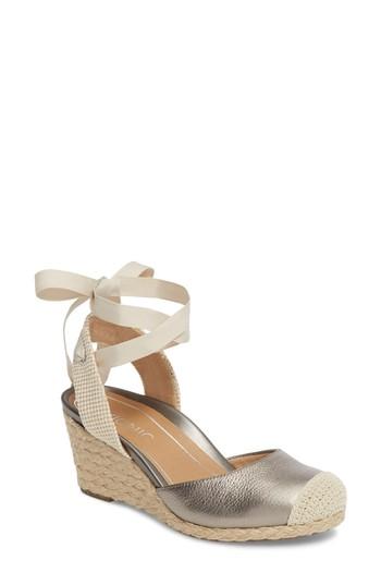 Women's Vionic Maris Orthaheel Espadrille Wedge Sandal .5 M - Grey