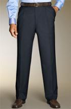Men's Santorelli 'luxury Serge' Double Pleated Wool Trousers - Blue