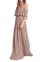 Women's Show Me Your Mumu Caitlin Cold Shoulder Chiffon Gown, Size - Brown
