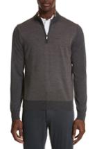 Men's Canali Quarter Zip Wool Sweater Us / 50 Eu R - Grey