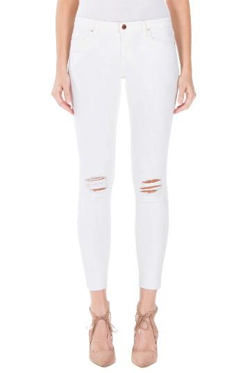 Women's Fidelity Denim Mila Ripped Ankle Skinny Jeans - White