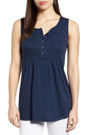 Women's Caslon Pintuck Knit Tank - Blue