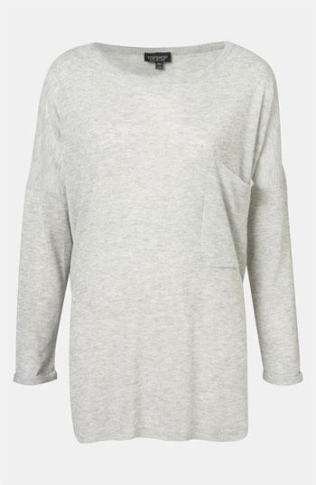 Topshop Lightweight Drop Shoulder Pocket Sweater Light