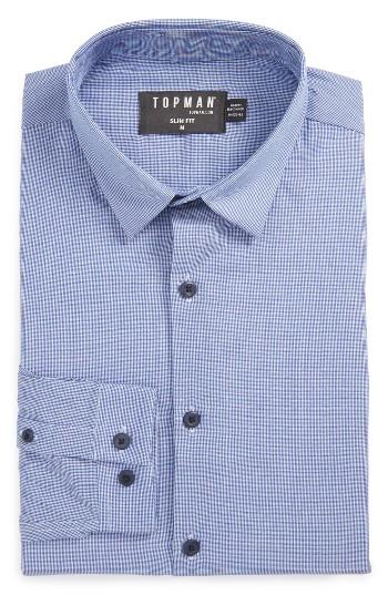 Men's Topman Puppytooth Slim Fit Dress Shirt