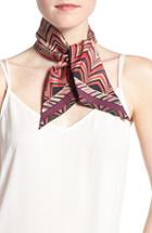 Women's Missoni Print Silk Skinny Scarf, Size - Pink