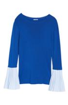 Women's Halogen Poplin Bell Cuff Sweater - Blue