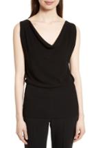 Women's Theory Cowl Neck Ribbed Sweater Tank, Size - Black
