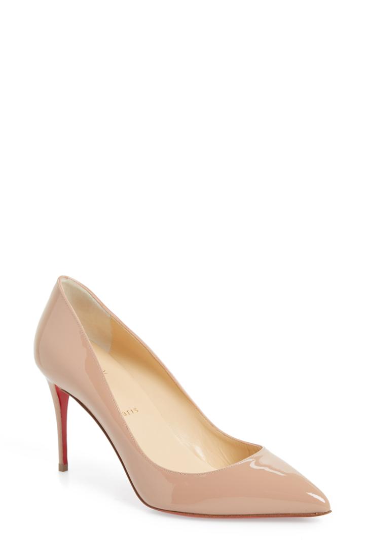 Women's Christian Louboutin Pigalle Follies Pointy Toe Pump Us / 38eu - Beige