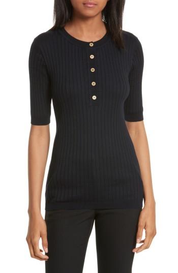 Women's Tory Burch Ribbed Cotton & Cashmere Henley