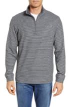 Men's Vineyard Vines Kennedy Stripe Quarter Zip Sweatshirt - Grey