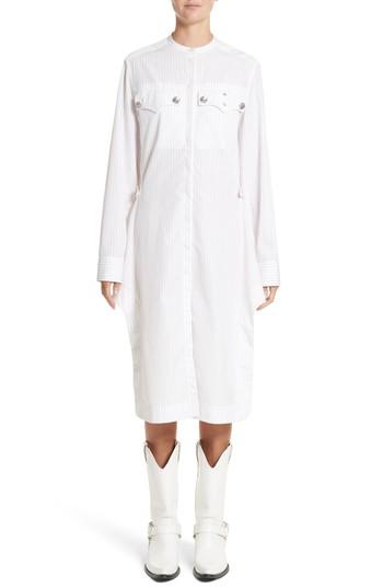 Women's Calvin Klein 205w39nyc Pinstripe Cotton Poplin Dress Us / 38 It - White