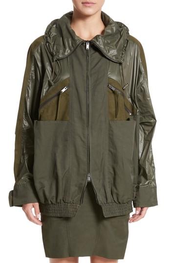 Women's Stella Mccartney Alter Suede Trim Windbreaker Jacket Us / 40 It - Green