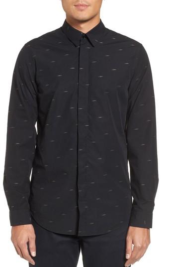 Men's Theory Levy Regular Fit Sport Shirt - Black