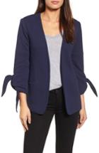 Women's Olivia Moon Tie Sleeve Knit Blazer - Blue