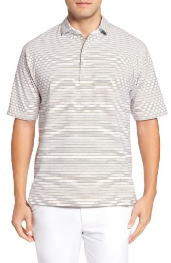 Men's Bobby Jones Liquid Cotton Fine Stripe Polo, Size - White