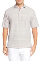 Men's Bobby Jones Liquid Cotton Fine Stripe Polo, Size - White
