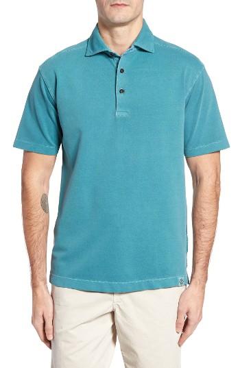 Men's Thaddeus Paul Stretch Pique Polo - Blue/green