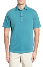 Men's Thaddeus Paul Stretch Pique Polo - Blue/green