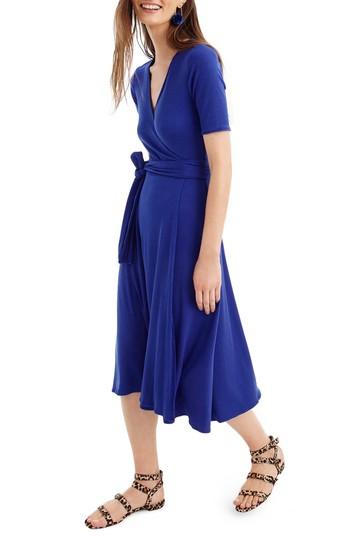 Women's J.crew Knit Wrap Dress, Size - Blue