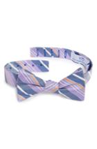 Men's Southern Tide Bryson Stripe Silk Bow Tie, Size - Purple