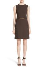 Women's Michael Kors Chain Waist Stretch Boucle Crepe Sheath Dress - Brown