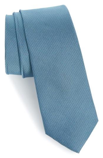 Men's Calibrate Eternity Unsolid Solid Silk Skinny Tie, Size - Blue/green