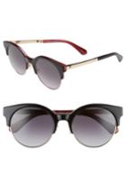 Women's Kate Spade New York Kaileen 52mm Semi-rimless Cat Eye Sunglasses - Black Pink