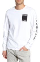 Men's Calvin Klein Jeans Stacked Logo Long Sleeve T-shirt - White