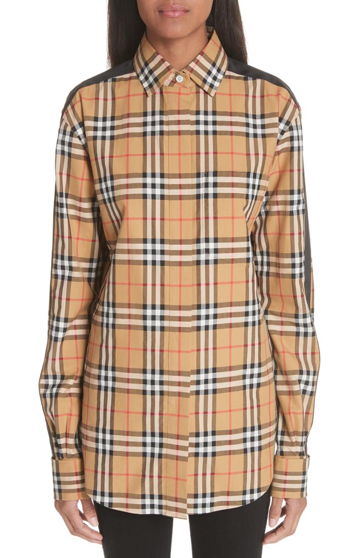 Women's Burberry Saoirse Vintage Check Cotton Top Us / 48 It - Brown