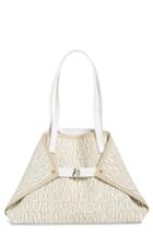 Akris Small Ai Girard Convertible Calfskin Satchel - White